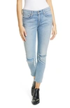 RAG & BONE DRE SLIM FIT RIPPED & REINFORCED BOYFRIEND JEANS,WDD19H2643C7AL