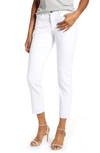 AG PRIMA MID RISE RAW HEM CROP WHITE JEANS,DSD1557RH