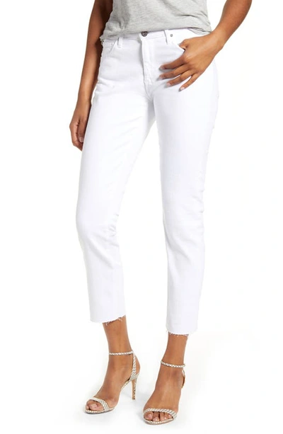 Ag Farah Skinny Ankle High-rise Jeans In White