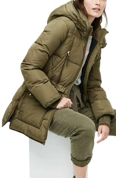 Jcrew Chateau Primaloft Water Resistant Puffer Jacket In Frosty Olive