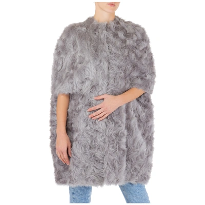 Stella Mccartney Faux Fur Jacket Women  Fur Free Fur In Grey