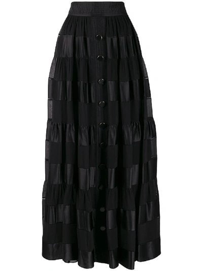 Zimmermann Sabotage Ribbon Stripe Skirt In Black