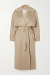 MAX MARA CONVERTIBLE BELTED CAMEL HAIR AND CASHMERE-BLEND COAT