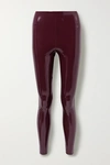 Commando Control Top Faux Patent Leather Leggings In Burgundy