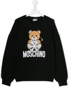 Moschino Teen Teddy Bear Sweatshirt In Black