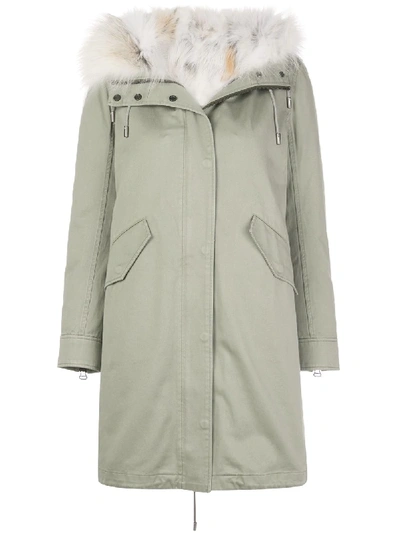 Yves Salomon Parka With Cotton And Fox Lining In Green