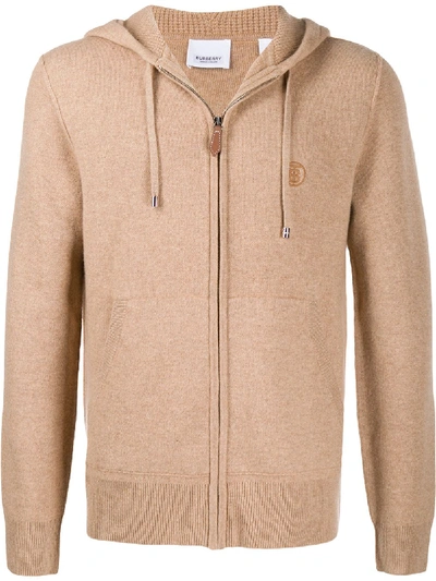 Burberry Monogram Motif Hoodie In Neutrals