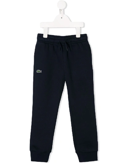 Lacoste Kids' Logo Patch Track Trousers In Blue