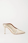 MALONE SOULIERS CONSTANCE 85 METALLIC LEATHER MULES