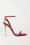 TOM FORD PADLOCK EMBELLISHED LEATHER SANDALS