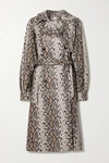 UTZON SNAKE-EFFECT LEATHER TRENCH COAT