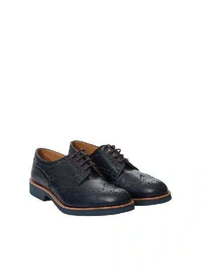 Tricker's Leather Derby Shoes In Blue