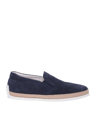 Tod's Woven Detail Slip-on Sneakers In Blue