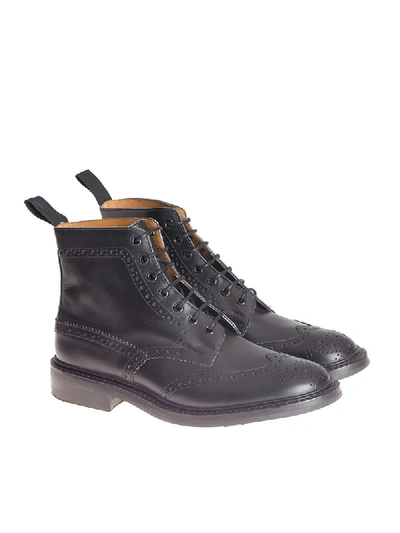 Tricker's Black Leather Ankle Boots