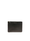 Comme Des Garçons Smooth Leather Clutch In Black