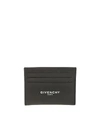 Givenchy Black Card Holder With White Logo Print In Black