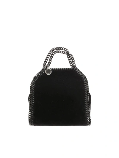Stella Mccartney Black Falabella Tiny Velvet Bag