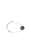 MARC JACOBS SILVER PEARLESCENT LOGO CHAIN BRACELET
