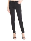 Off-white Embroidered Fringed Skinny Jeans In Black