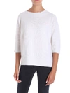 LE TRICOT PERUGIA WHITE BOXY PULLOVER