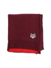 KENZO BLUE AND RED SCARF WITH TIGER LOGO