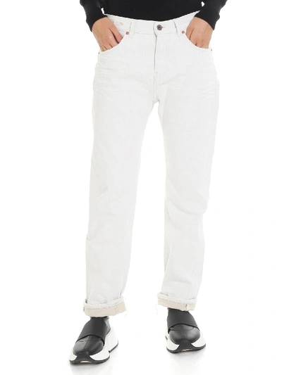 Pence Guenda White Jeans With Vintage Effect