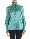 TRUE ROYAL GREEN SHIRT WITH PLEATED INSERTS