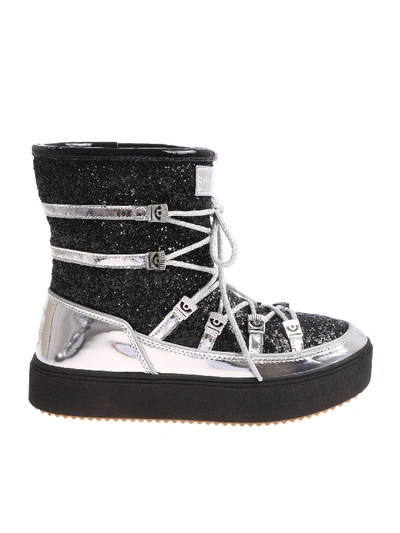 Chiara Ferragni Glitter Snow Boots In Silver