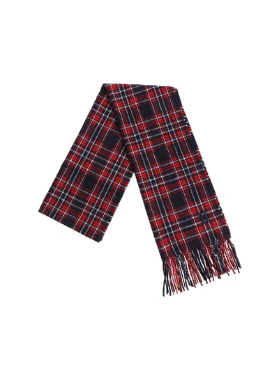 Dondup Blue And Red Tartan Scarf