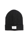 DONDUP BLACK BEANIE WITH LOGO