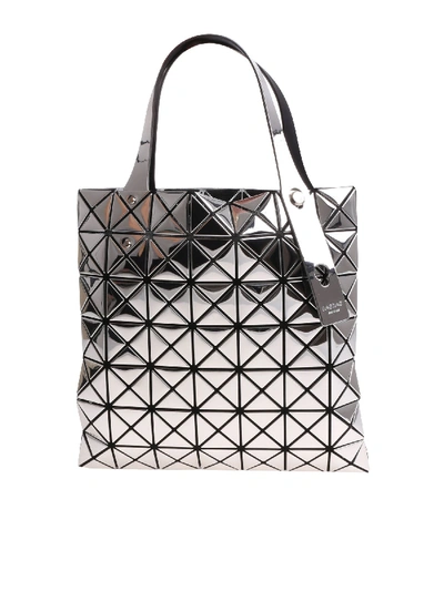 Bao Bao Issey Miyake Silver Soft Bag With Geometric Pattern