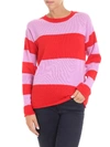 SOFIE D'HOORE PINK AND RED STRIPED PULLOVER