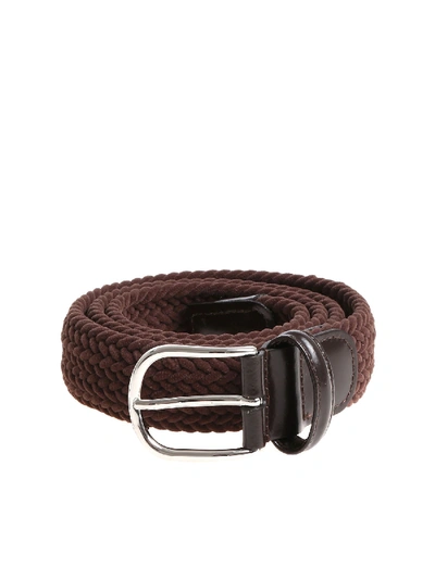 Anderson's Brown Braided Velvet Belt