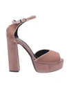 MARC ELLIS ANKLE-STRAP PINK SUEDE SANDALS,MA4042 ROSA