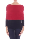 FUZZI RED KNITTED CACHE-COEUR