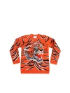 GUCCI ORANGE PULLOVER WITH TIGER EMBROIDERY,512532 X9T55 7586