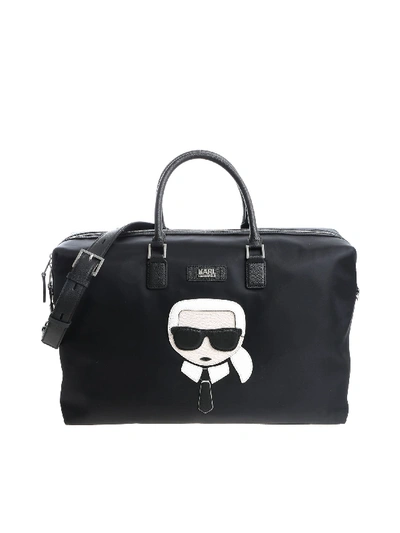 Karl Lagerfeld "k/ikonik Weekender" Black Bag