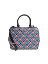 VIVIENNE WESTWOOD ANGLOMANIA "SHUKA" BLUE TARTAN PRINTED HANDBAG