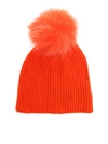 YVES SALOMON ORANGE "BONNET" BEANIE