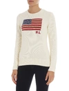 POLO RALPH LAUREN POLO RALPH LAUREN CREAM-COLORED PULLOVER WITH EMBROIDERY