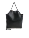 STELLA MCCARTNEY STELLA MCCARTNEY BLACK MINI TOTE BAG WITH BLACK CHAIN,541677 W8394 1000