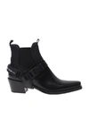 PRADA BLACK CHELSEA ANKLE BOOTS WITH VELCRO,1T977I 3H6Q F0002