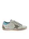 GOLDEN GOOSE SUPERSTAR WHITE AND BLUE SNEAKERS,G34WS590.M53
