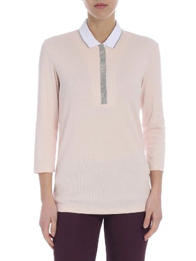 Fabiana Filippi Pink Polo With Micro Beads Detail