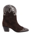 PARIS TEXAS SUEDE ANKLE BOOTS IN BROWN AND GREY,PX144 VELOUR MARRONE SNAKE ANTRACITE