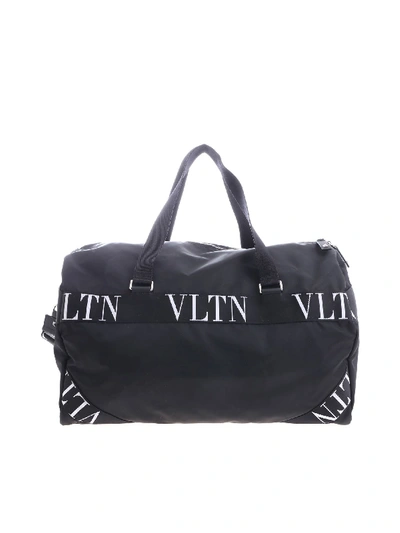 Valentino Garavani Duffle Bag In Black With Branded Inserts