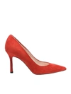 MARC ELLIS POINTY PUMPS IN RED SUEDE,MA5002 CAMOSCIO RED