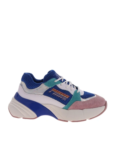 Pinko Zaffiro Tech Mesh And Suede Sneakers In Multicolour