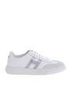 HOGAN H365 SNEAKERS IN WHITE WITH SILVER LOGO,HXW3650BJ50KGYB001