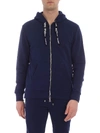 BALMAIN DARK BLUE HOODED SWEATSHIRT